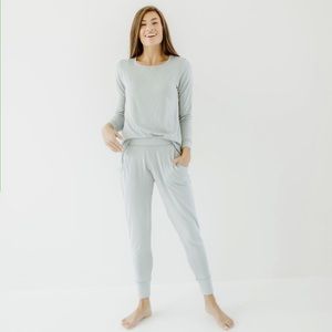 Plain Jane Pajama jogger set in Morning Blue